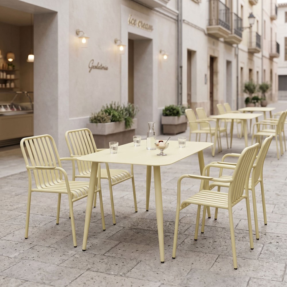 Set ngrënieje Heven Vista pakoworld set me 5 pjesë alumini i zi 120x70x72cm