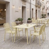 Set ngrënieje Heven Vista pakoworld set me 5 pjesë alumini i zi 120x70x72cm