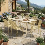 Set ngrënieje Heven Vista pakoworld set me 7 copë alumini shampanjë 150x80x72cm