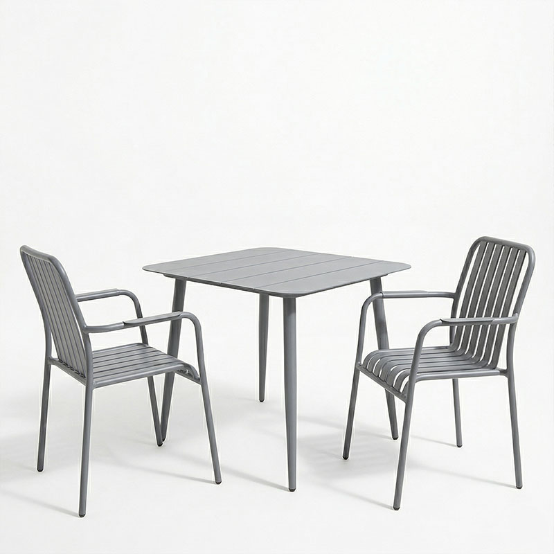 Set ngrënie Heven Vista pakoworld set me 3 copë alumin antracit 80x80x72cm