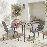 Set ngrënie Heven Vista pakoworld set me 3 copë alumin antracit 80x80x72cm