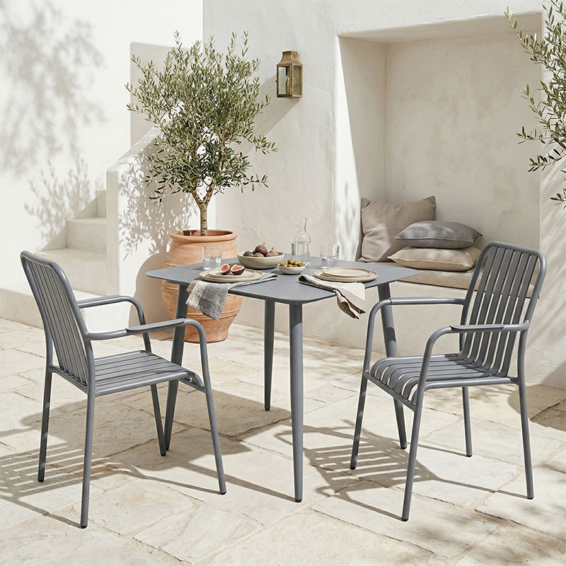 Set ngrënie Heven Vista pakoworld set me 3 copë alumin antracit 80x80x72cm