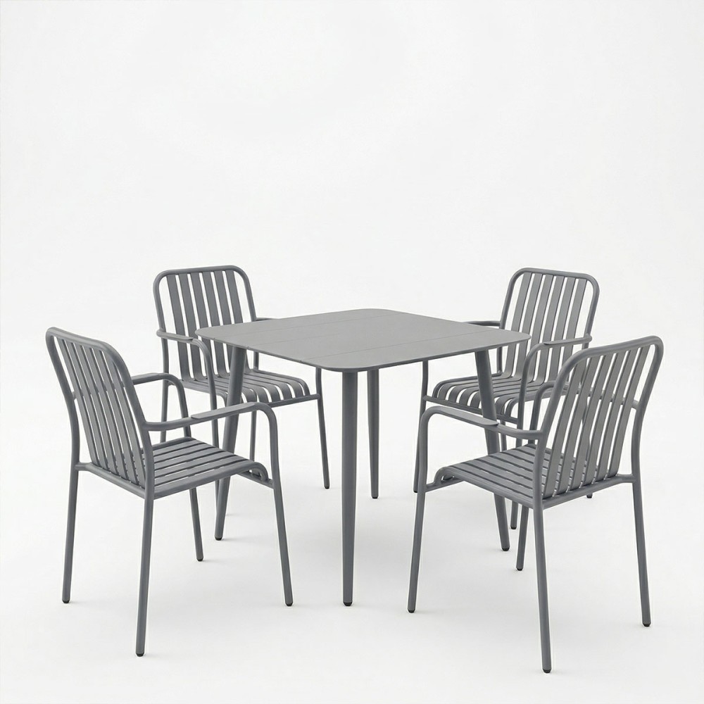 Set ngrënie Heven Vista pakoworld set me 5 copë alumin antracit 80x80x72cm