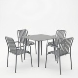 Set ngrënie Heven Vista pakoworld set me 5 copë alumin antracit 80x80x72cm