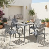 Set ngrënie Heven Vista pakoworld set me 5 copë alumin antracit 80x80x72cm