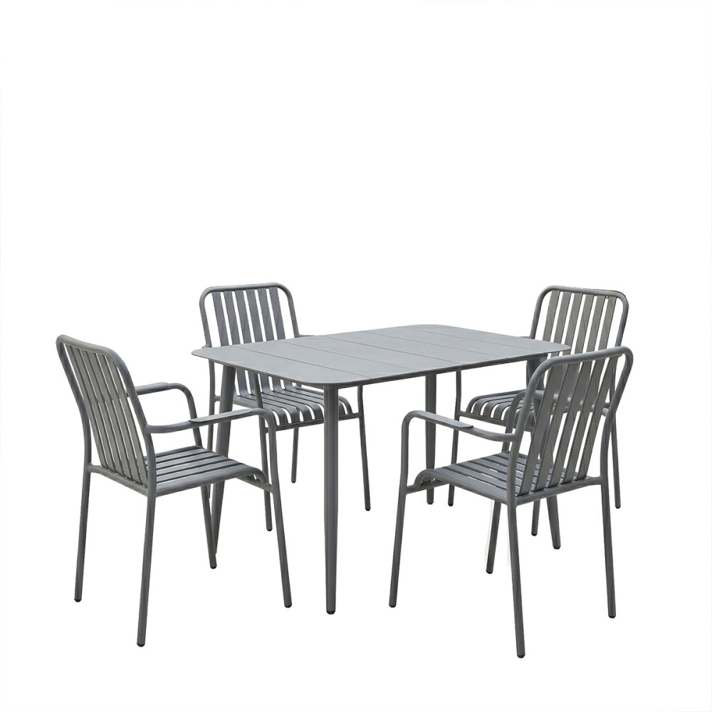 Set ngrënieje Heven Vista pakoworld set prej 5 copësh alumin antracit 120x70x72cm