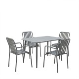 Set ngrënieje Heven Vista pakoworld set prej 5 copësh alumin antracit 120x70x72cm