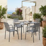 Set ngrënieje Heven Vista pakoworld set prej 5 copësh alumin antracit 120x70x72cm