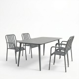 Set ngrënieje Heven Vista pakoworld set prej 5 copësh alumin antracit 150x80x72cm