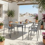 Set ngrënieje Heven Vista pakoworld set prej 5 copësh alumin antracit 150x80x72cm