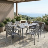 Set ngrënieje Heven Vista pakoworld set prej 7 copësh alumin antracit 150x80x72cm