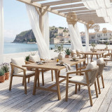 Tavolinë ngrënieje Malibu pakoworld 5 copë dru masiv akacie 160x90x75cm