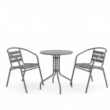 Set ngrënieje Vergo Tade pakoworld 3 copë metal antracit D60x70cm