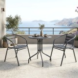 Set ngrënieje Vergo Tade pakoworld 3 copë metal antracit D60x70cm
