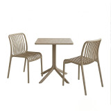Tavolinë ngrënieje Groovy Zoi pakoworld 3 copë PP kapuçino 60x60x76cm