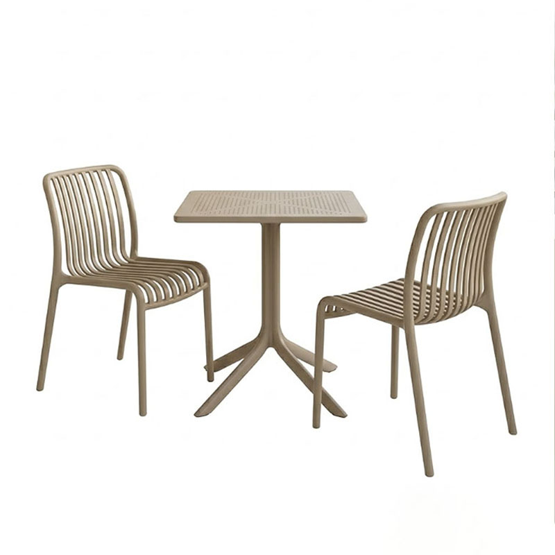 Tavolinë ngrënieje Groovy Zoi pakoworld 3 copë PP kapuçino 60x60x76cm