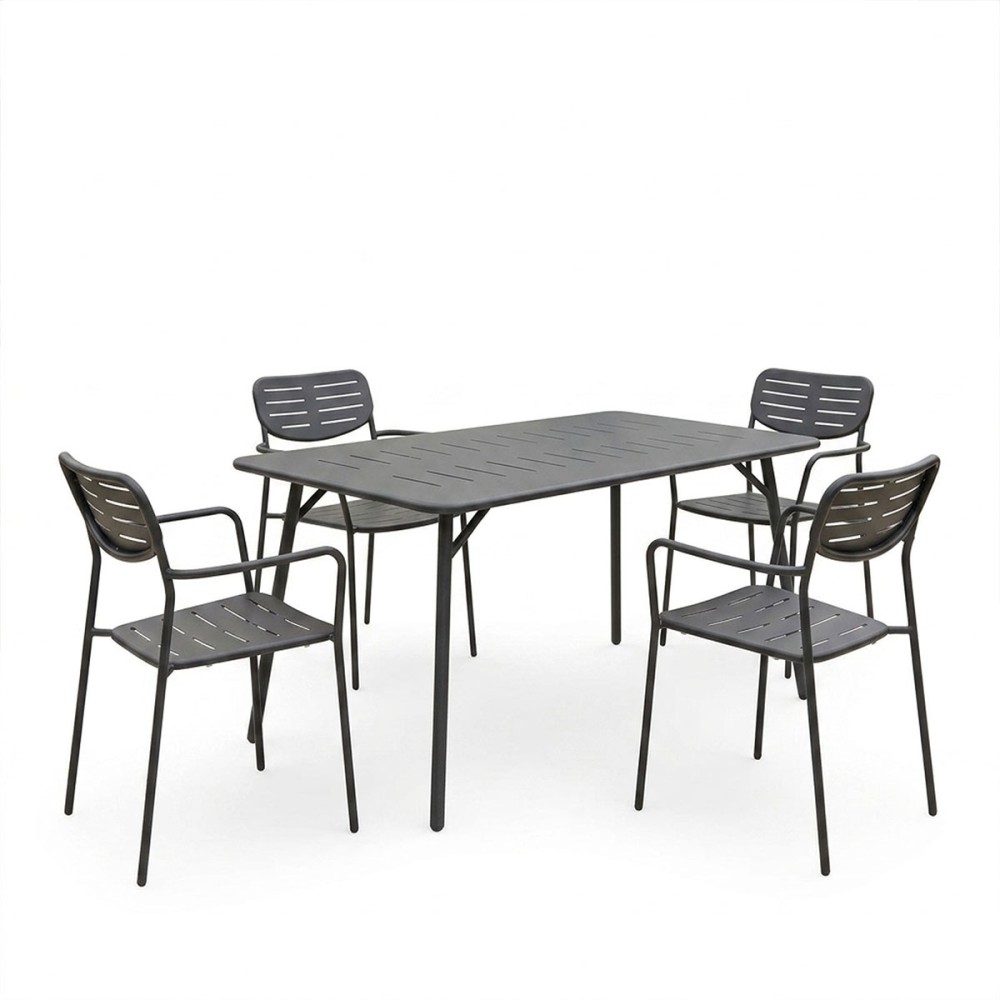 Moraja Deraby pakoworld set prej 5 copësh metal i zi 140x80x72cm