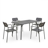 Moraja Deraby pakoworld set prej 5 copësh metal i zi 140x80x72cm