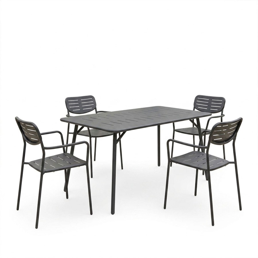 Moraja Deraby pakoworld set prej 5 copësh metal i zi 140x80x72cm