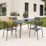 Moraja Deraby pakoworld set prej 5 copësh metal i zi 140x80x72cm