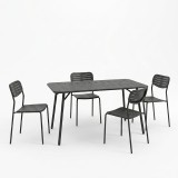 Moraja Deraby Ι pakoworld set prej 5 copash metal i zi 140x80x72cm