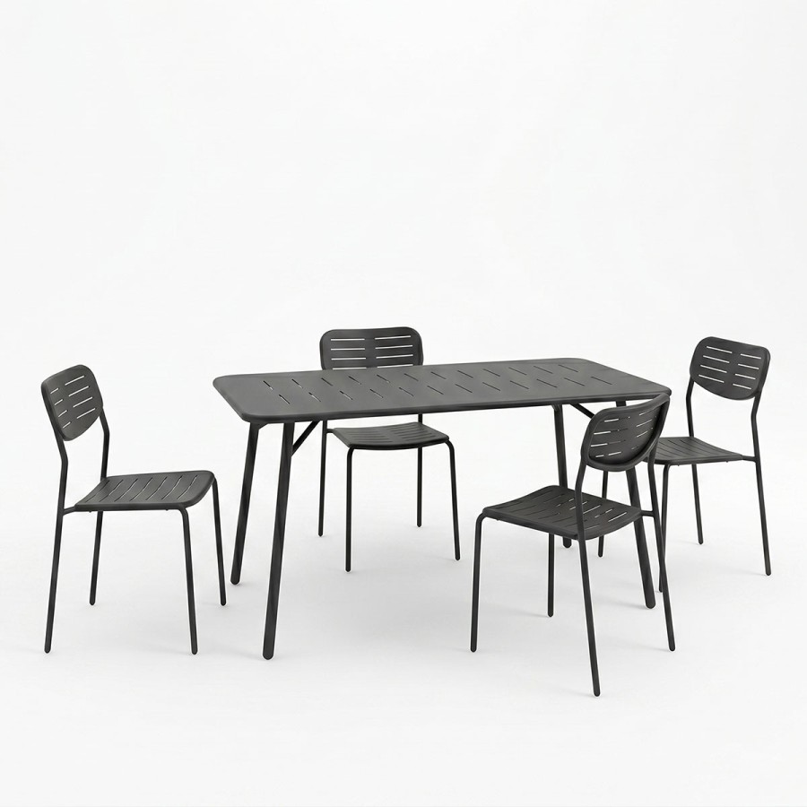 Moraja Deraby Ι pakoworld set prej 5 copash metal i zi 140x80x72cm
