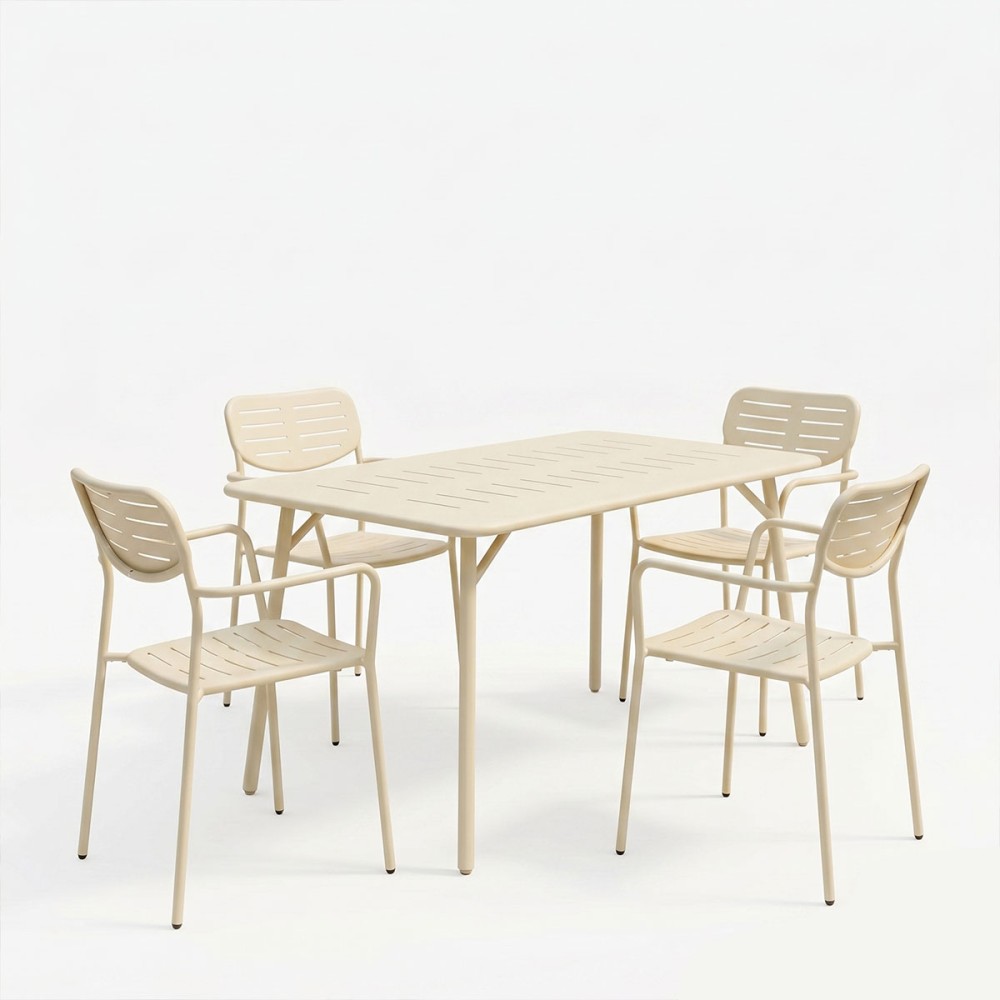 Moraja Deraby pakoworld set prej 5 copësh metal krem 140x80x72cm