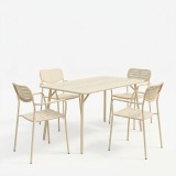 Moraja Deraby pakoworld set prej 5 copësh metal krem 140x80x72cm