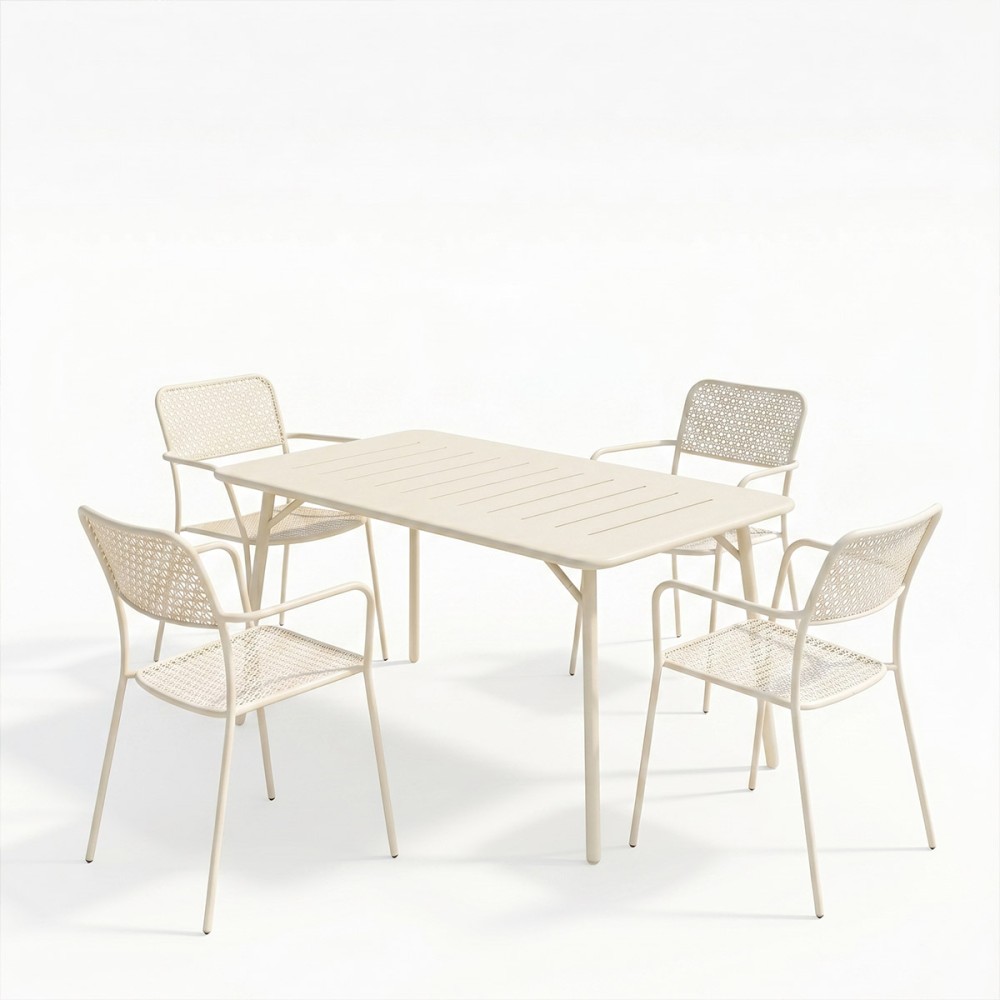 Moraja Federal pakoworld set prej 5 copësh metal krem 140x80x72cm