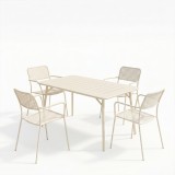 Moraja Federal pakoworld set prej 5 copësh metal krem 140x80x72cm