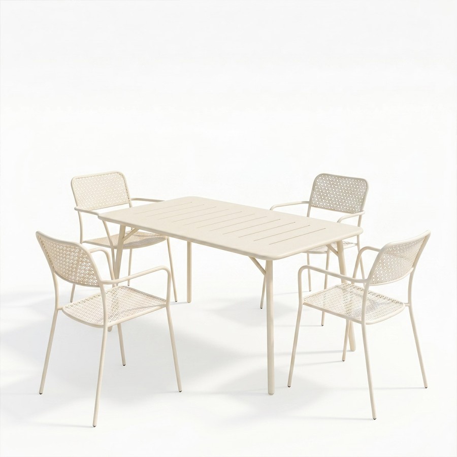 Moraja Federal pakoworld set prej 5 copësh metal krem 140x80x72cm