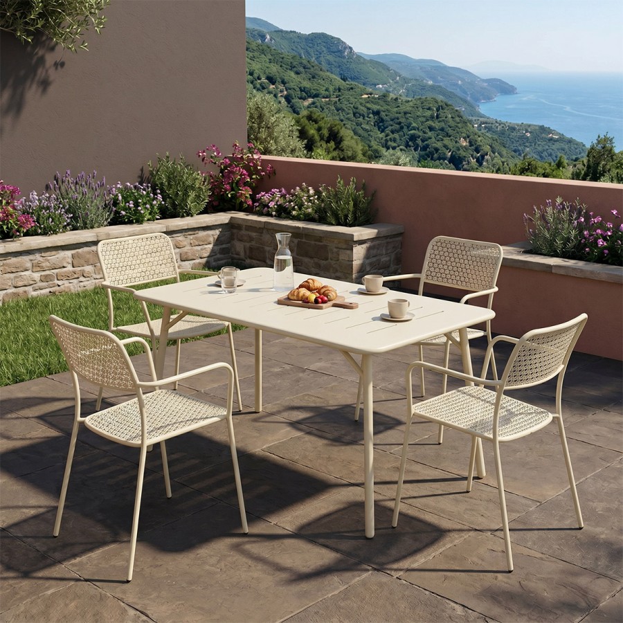 Moraja Federal pakoworld set prej 5 copësh metal krem 140x80x72cm