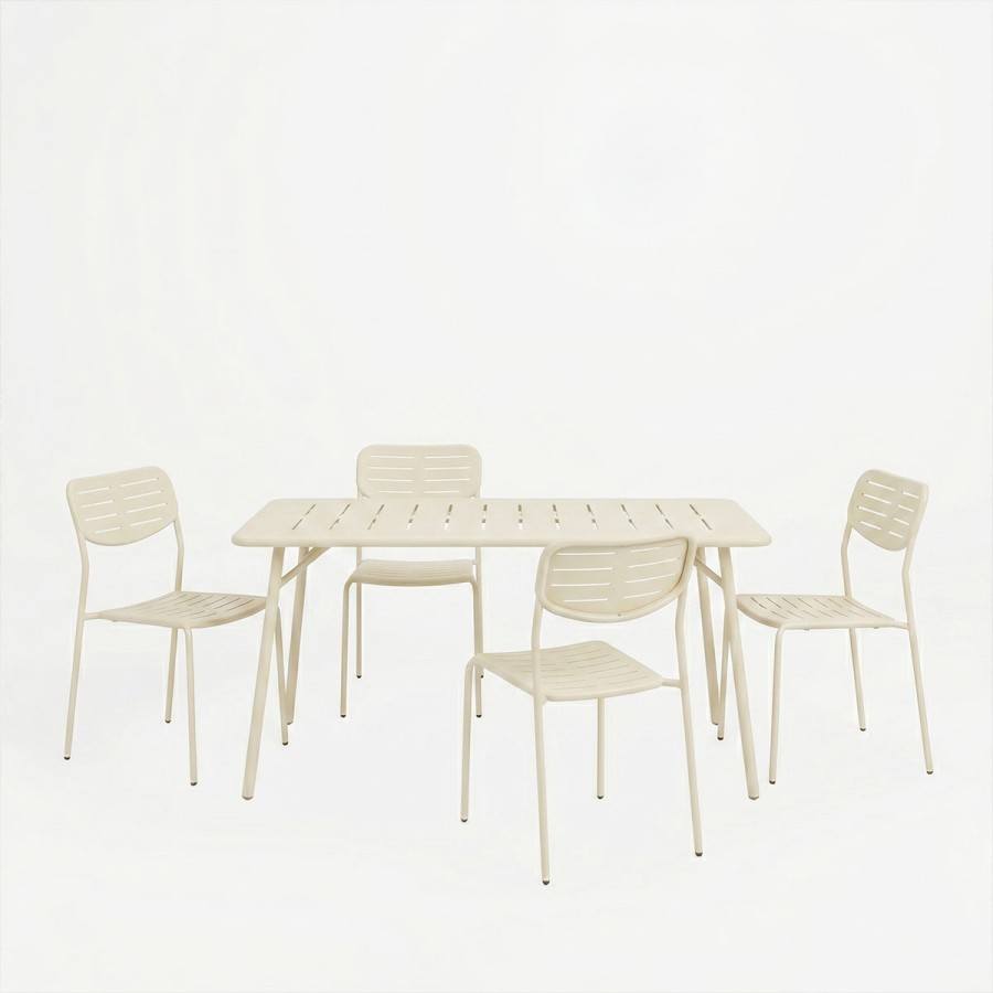 Moraja Deraby Ι pakoworld set prej 5 copash metal krem 140x80x72cm