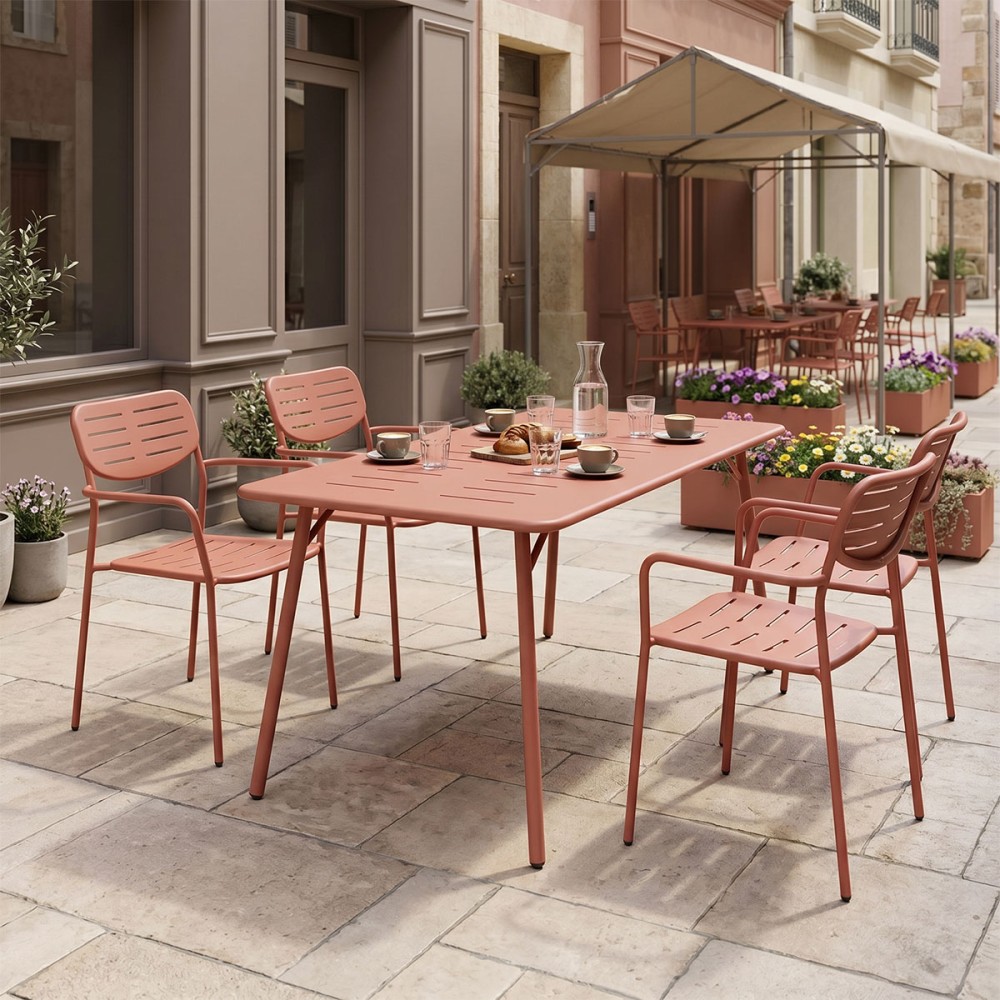 Moraja Deraby pakoworld set prej 5 copësh metal terrakote 140x80x72cm