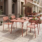 Moraja Deraby pakoworld set prej 5 copësh metal terrakote 140x80x72cm
