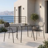 Set Moraja Deraby pakoworld me 3 pjesë metal i zi 70x70x73cm