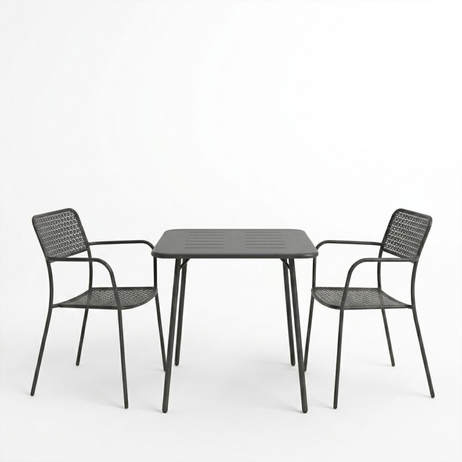 Moraja Federal pakoworld set prej 3 copësh metal i zi 70x70x73cm