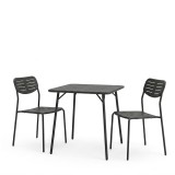 Moraja Deraby I pakoworld set prej 3 copësh metal i zi 70x70x73cm