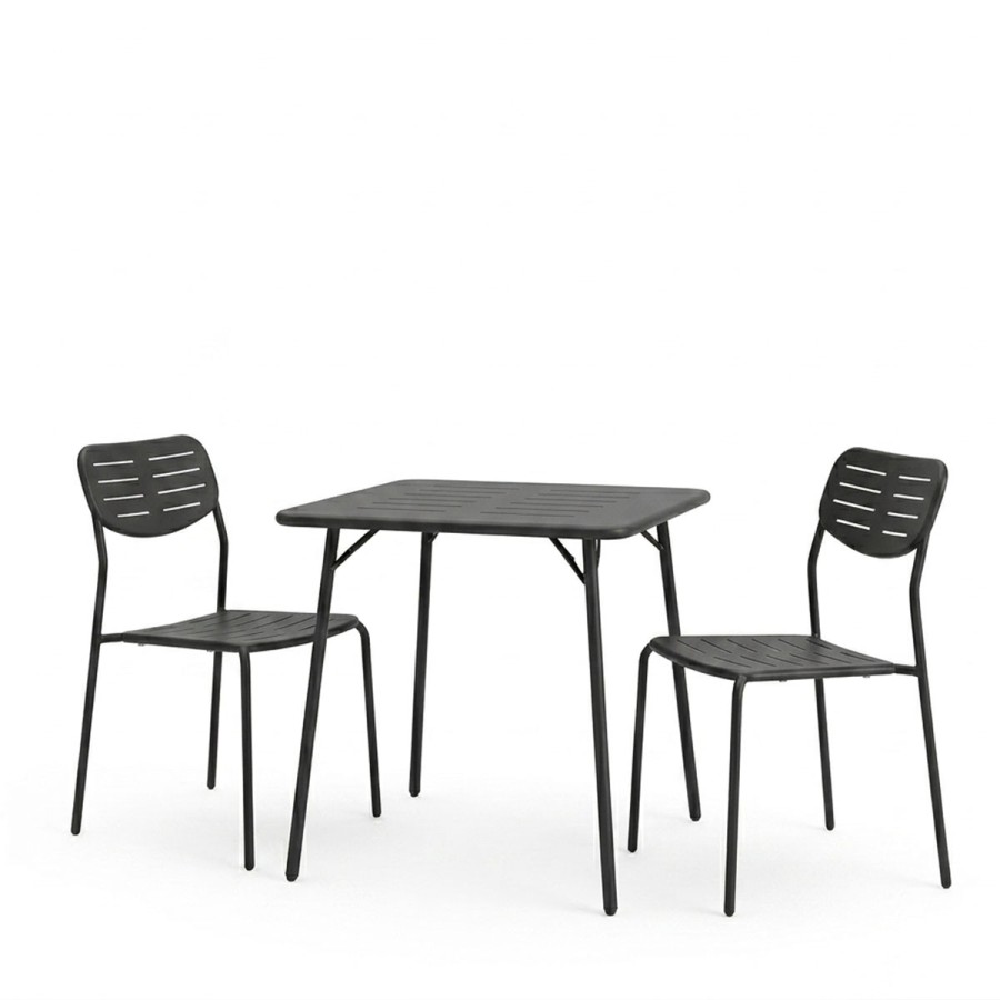 Moraja Deraby I pakoworld set prej 3 copësh metal i zi 70x70x73cm