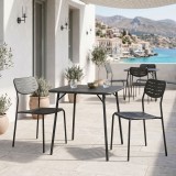 Moraja Deraby I pakoworld set prej 3 copësh metal i zi 70x70x73cm