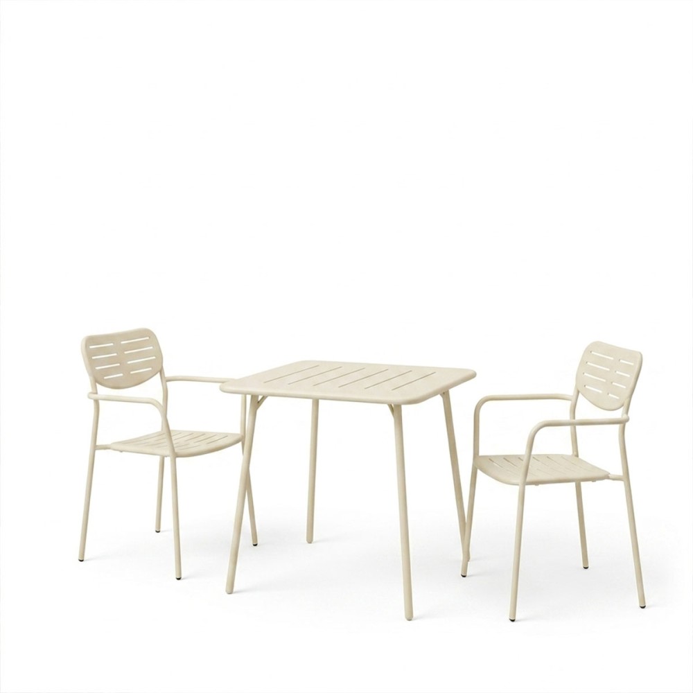 Set Moraja Deraby pakoworld me 3 pjesë metal krem 70x70x73cm