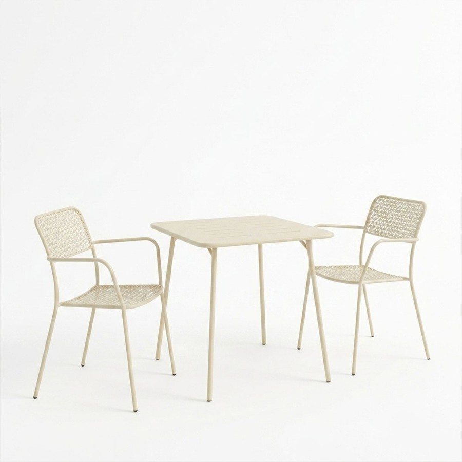 Moraja Federal pakoworld set prej 3 copësh metal krem 70x70x73cm