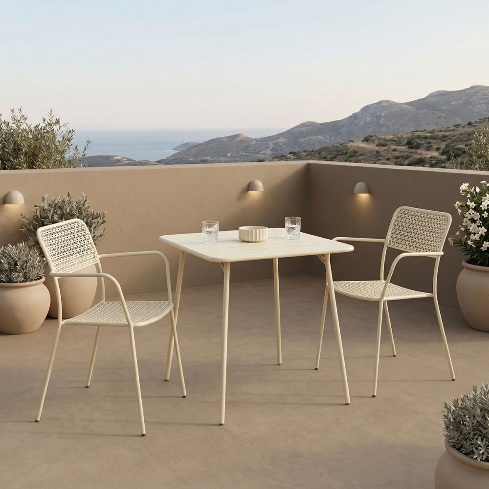 Moraja Federal pakoworld set prej 3 copësh metal krem 70x70x73cm