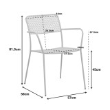 Moraja Federal pakoworld set prej 3 copësh metal krem 70x70x73cm