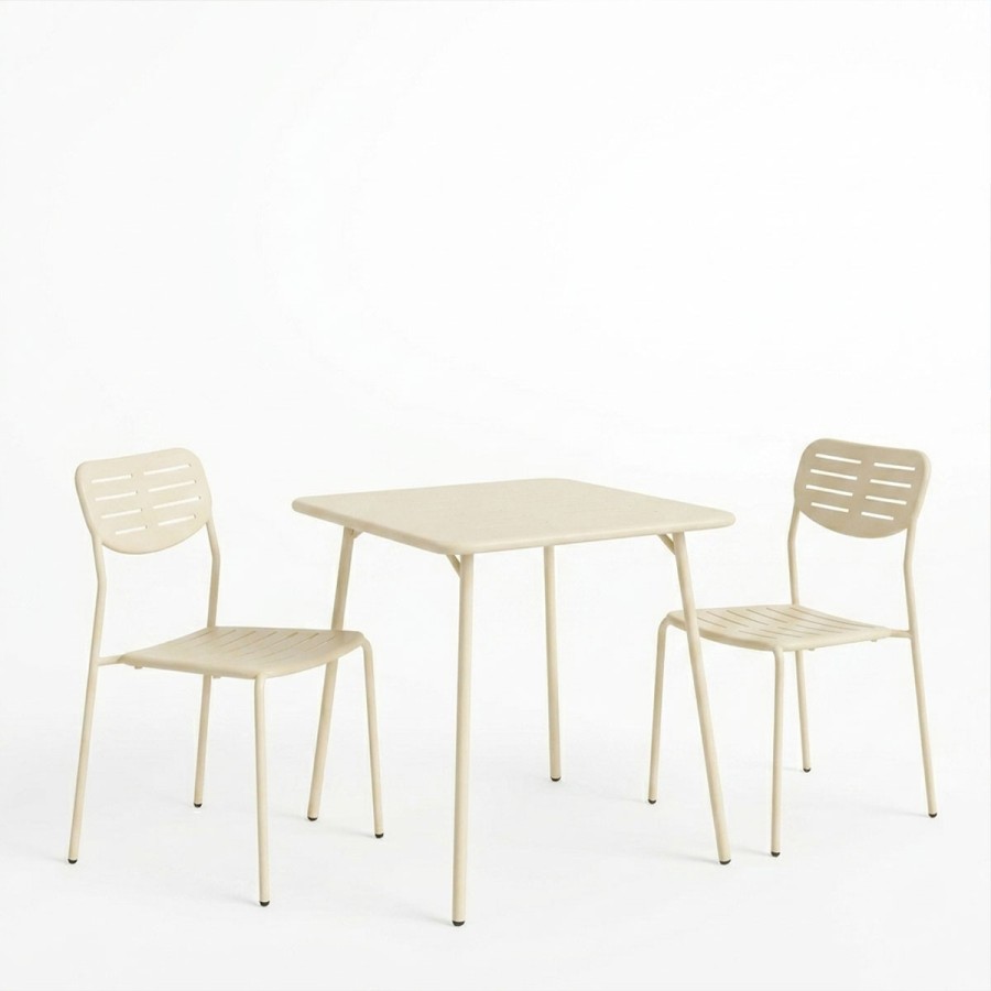 Moraja Deraby I pakoworld set prej 3 copësh metal kremi 70x70x73cm
