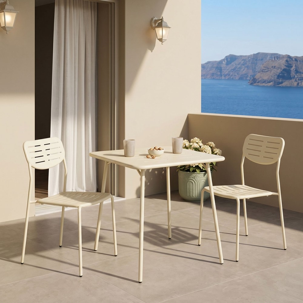 Moraja Deraby I pakoworld set prej 3 copësh metal kremi 70x70x73cm