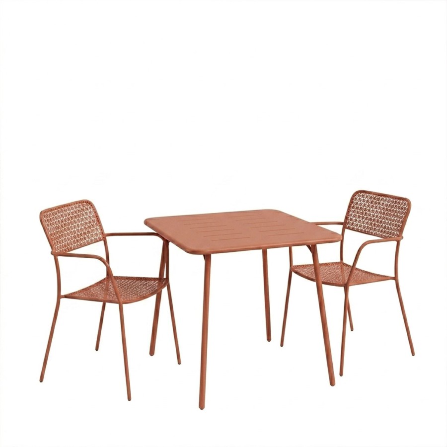 Moraja Federal pakoworld set prej 3 copësh metal terrakote 70x70x73cm