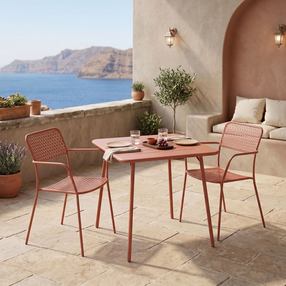 Moraja Federal pakoworld set prej 3 copësh metal terrakote 70x70x73cm