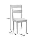 Set ngrënieje Dallan Lars pakoworld 5 copë dru gome e bardhë Φ100(+38)x100x75cm