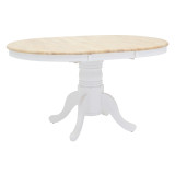 Set ngrënieje Dallan Lars pakoworld 5 copë dru gome e bardhë Φ100(+38)x100x75cm
